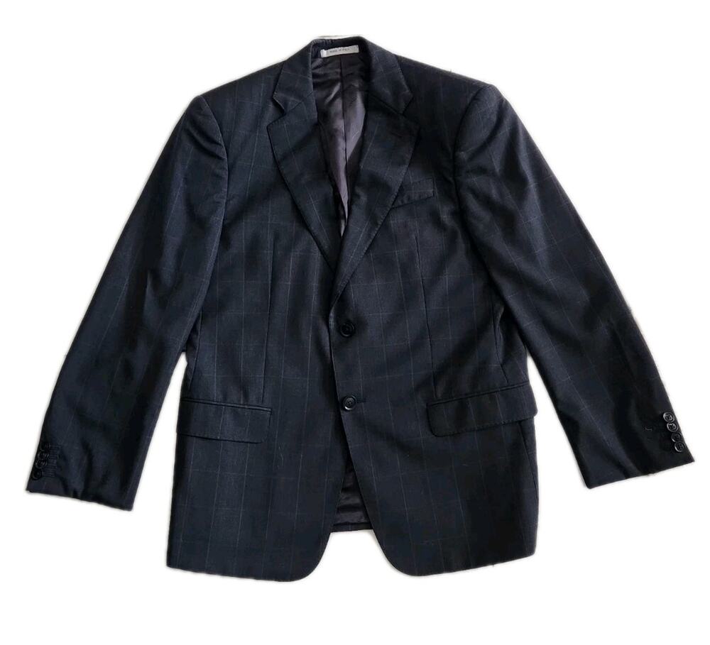 Armani Collezioni Executive Gray Check Blazer Wool Sport Coat Jacket Men's 40C